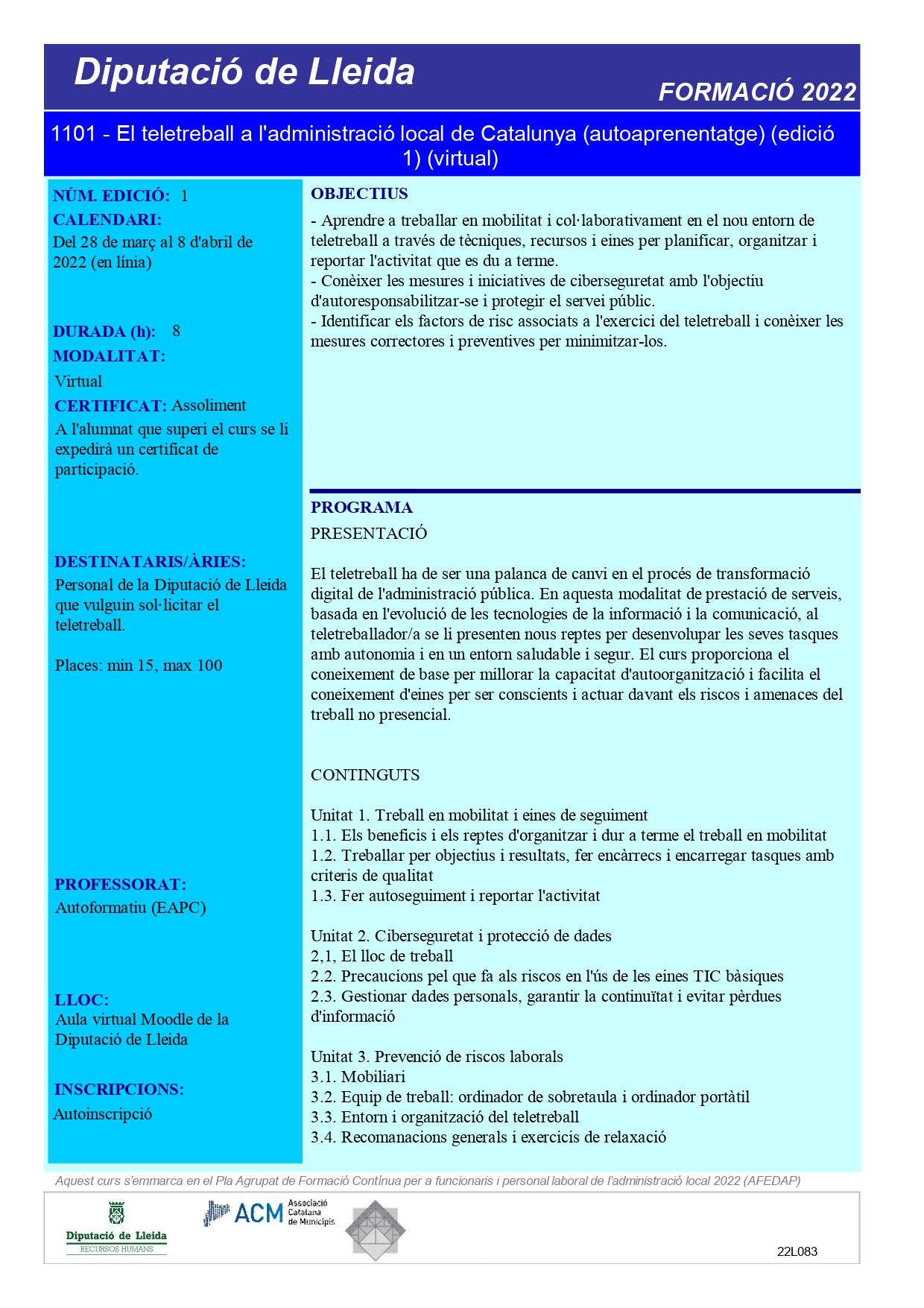 2022.11.001 - El teletreball a l'administració local de Catalunya (autoaprenentatge) (edició 1)